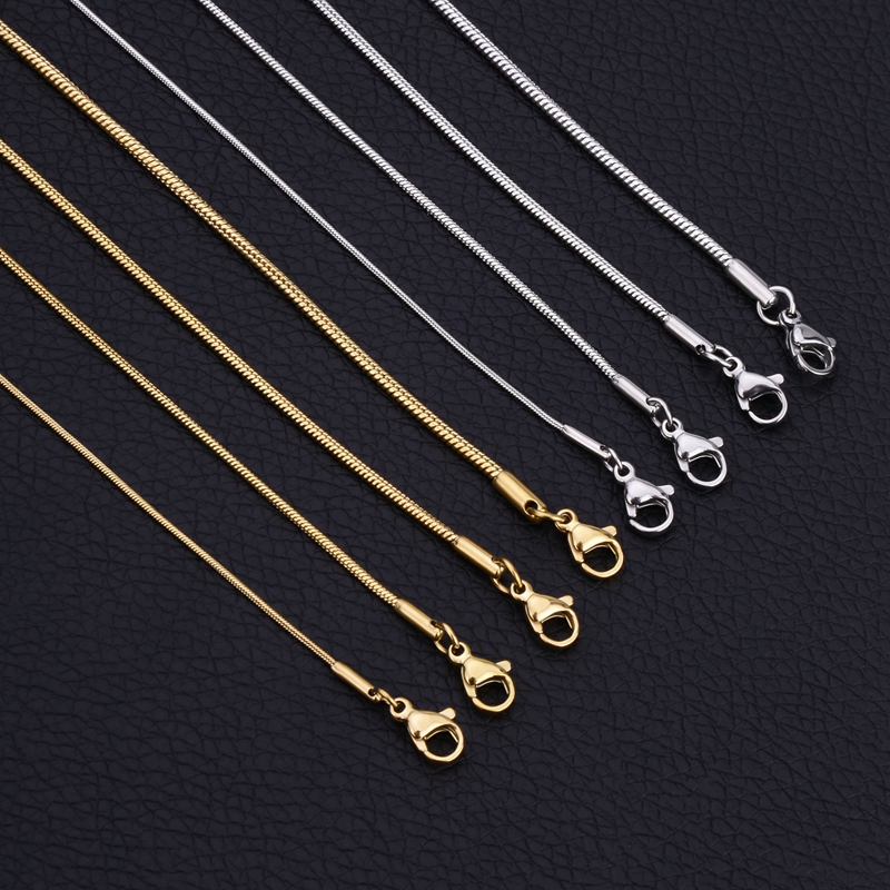 Lobster Clasp Silver - 925 스털링 실버 스네이크 체인 목걸이