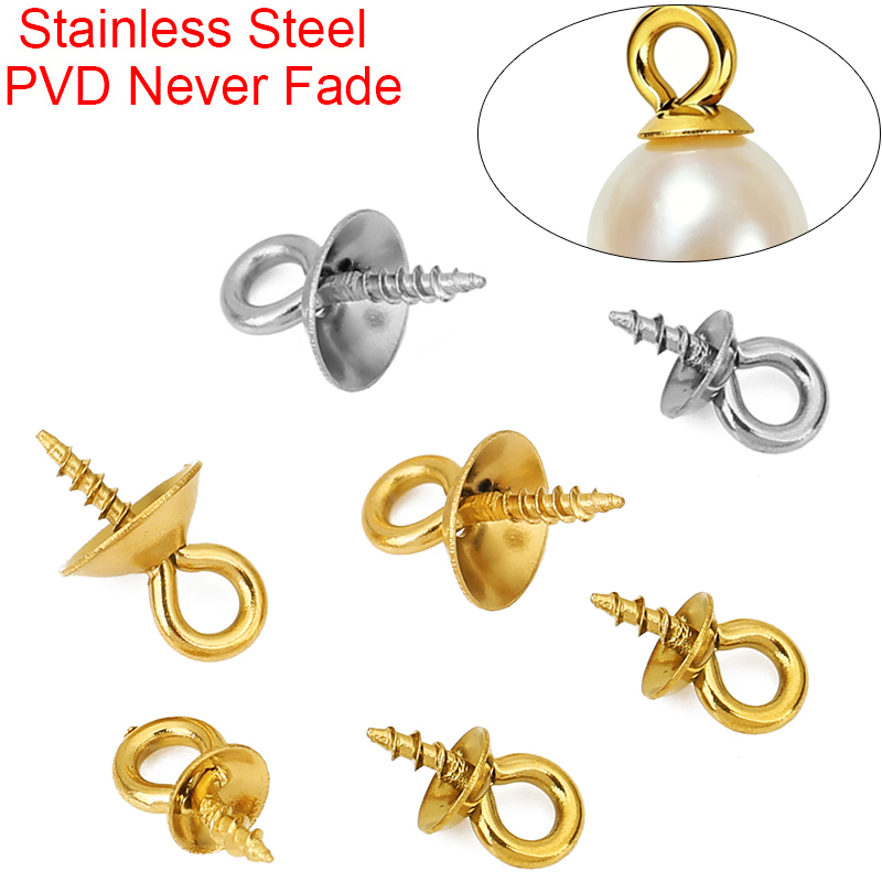 Jewelry Making Drill - 20개 스테인리스 스틸 진주 펜던트 연결