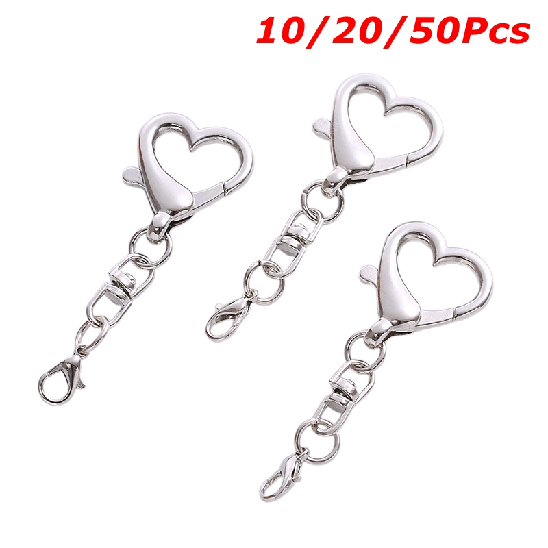 Lobster Clasp Silver - 10/20/50개 독특한 합금 하트 모양의 걸쇠