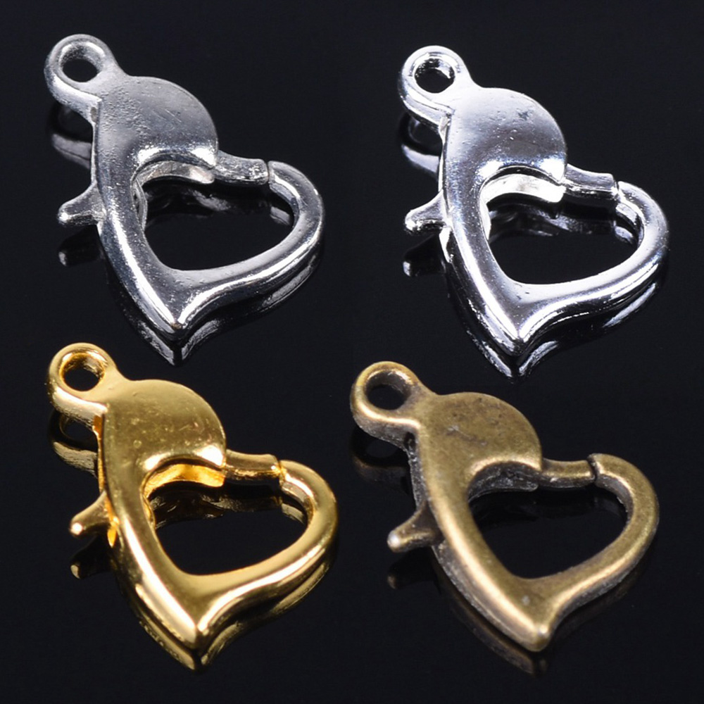 Lobster Clasp Silver - 30pcs 12x8mm 골드/실버/청동 색 금속 심장