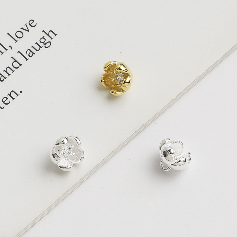 925 스털링 실버 미니 꽃 모양 펜던트, 지르콘 장식 - Jewelry Making In La 리뷰 및 가격