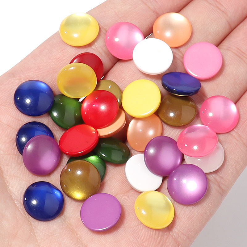 50개 혼합 색상 레진 카보숑 모조 고양이 눈 라운드  - Jewelry Making Gemstones 리뷰 및 가격