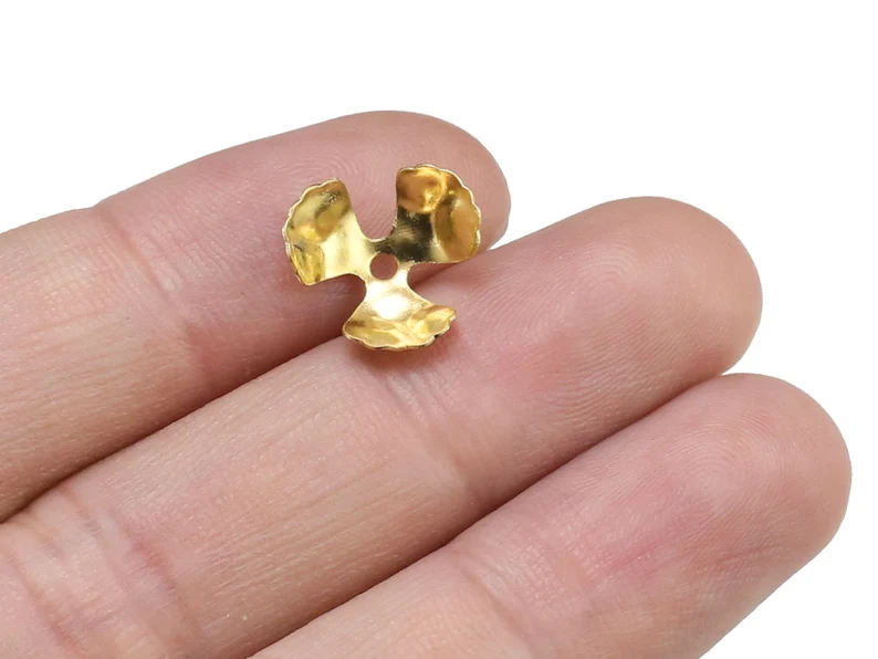 황동 비즈 캡 100개, 꽃 모양 마감 캡, 12x4. - Jewelry Making Gemstones 리뷰 및 가격