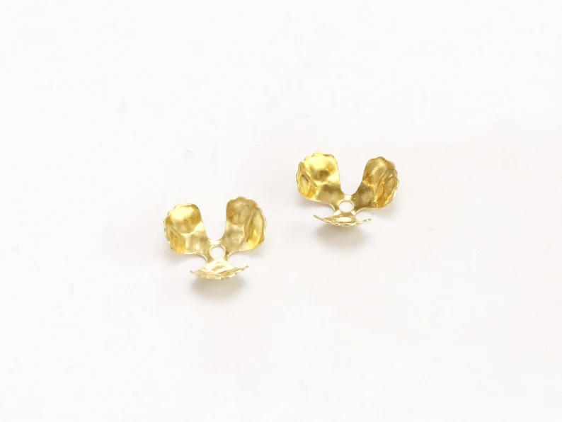 황동 비즈 캡 100개, 꽃 모양 마감 캡, 12x4. - Jewelry Making Gemstones 리뷰 및 가격