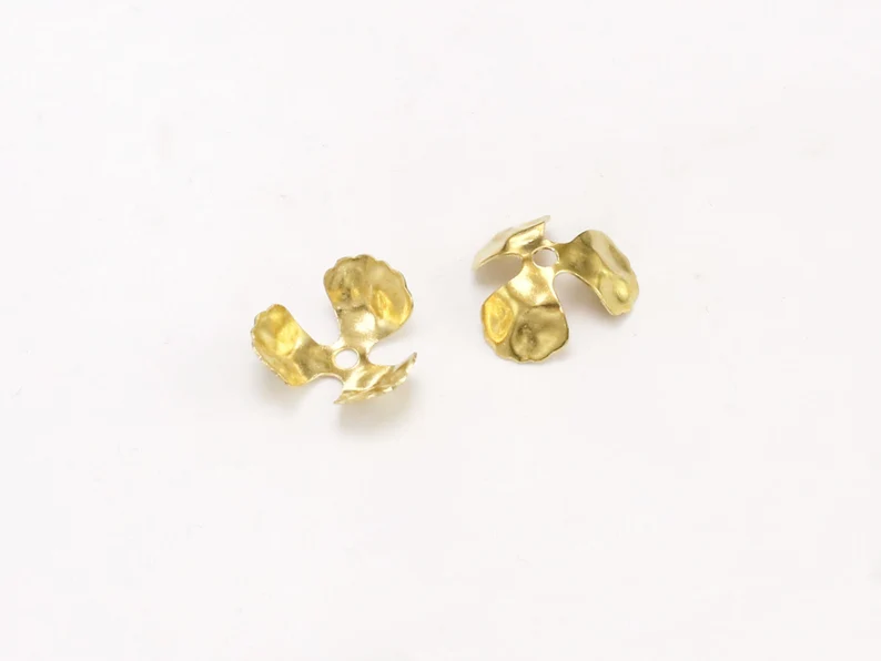 황동 비즈 캡 100개, 꽃 모양 마감 캡, 12x4. - Jewelry Making Gemstones 리뷰 및 가격