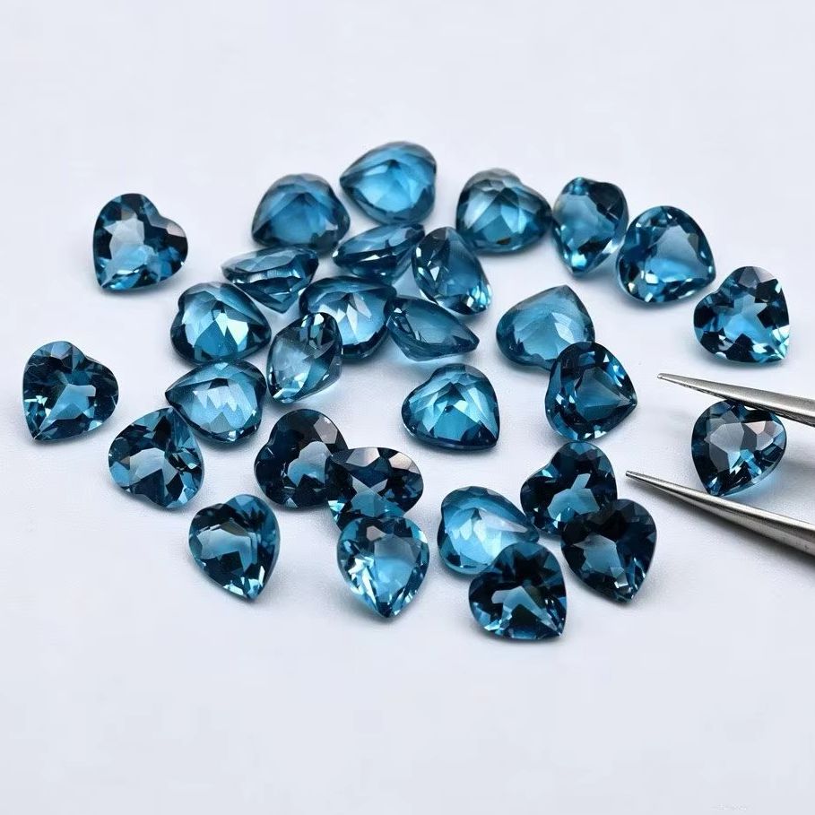 내추럴 하트컷 런던 블루 토파즈 루스 스톤, VVS 등 - Jewelry Making London 리뷰 및 가격
