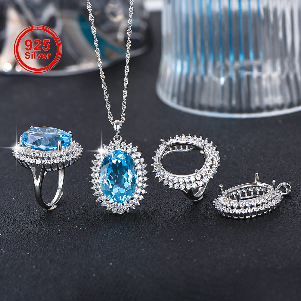 13x18mm S925 스털링 실버 반지 펜던트 빈 설 - Jewelry Making Gemstones 리뷰 및 가격