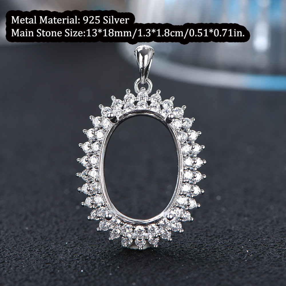 13x18mm S925 스털링 실버 반지 펜던트 빈 설 - Jewelry Making Gemstones 리뷰 및 가격