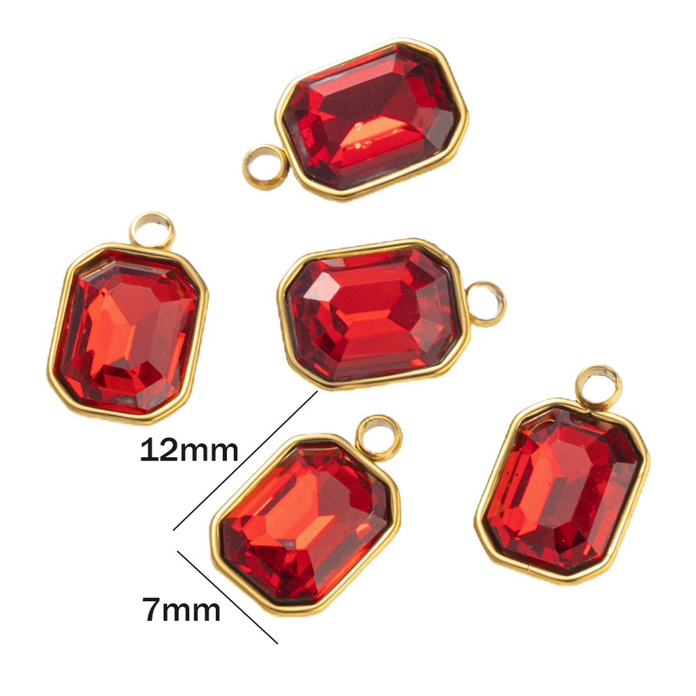 5개 스테인리스 스틸 유리 라인스톤 보석 크리스탈 펜던 - Jewelry Making Gemstones 리뷰 및 가격