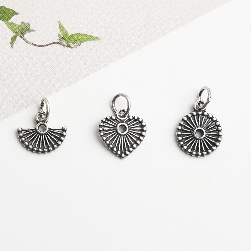 925 실버 펜던트 속이 빈 둥근 하트 부채꼴 펜던트  - Jewelry Making In La 리뷰 및 가격