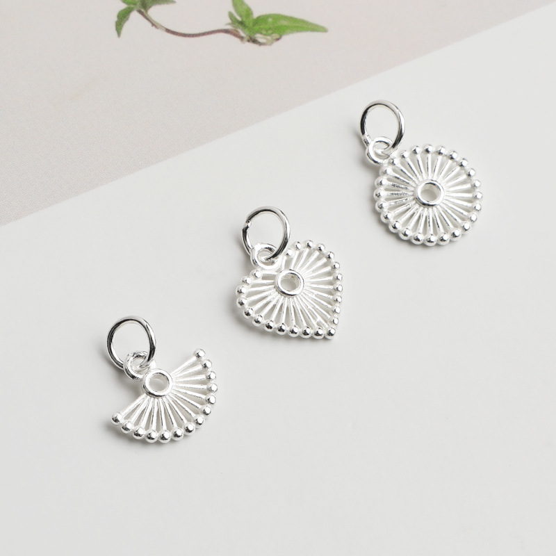 925 실버 펜던트 속이 빈 둥근 하트 부채꼴 펜던트  - Jewelry Making In La 리뷰 및 가격