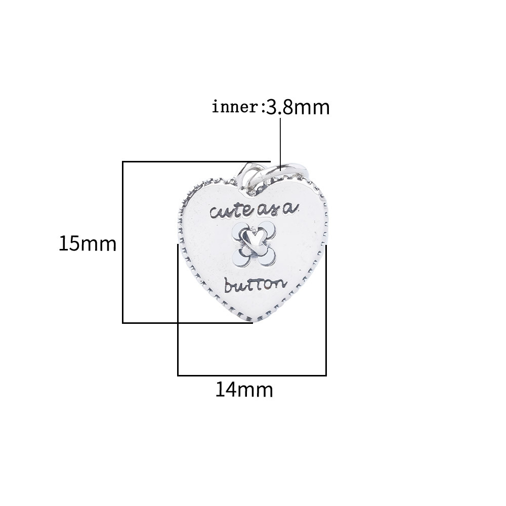 925 스털링 실버 하트 버튼 참 펜던트 팔찌 목걸이  - Jewelry Making In La 리뷰 및 가격