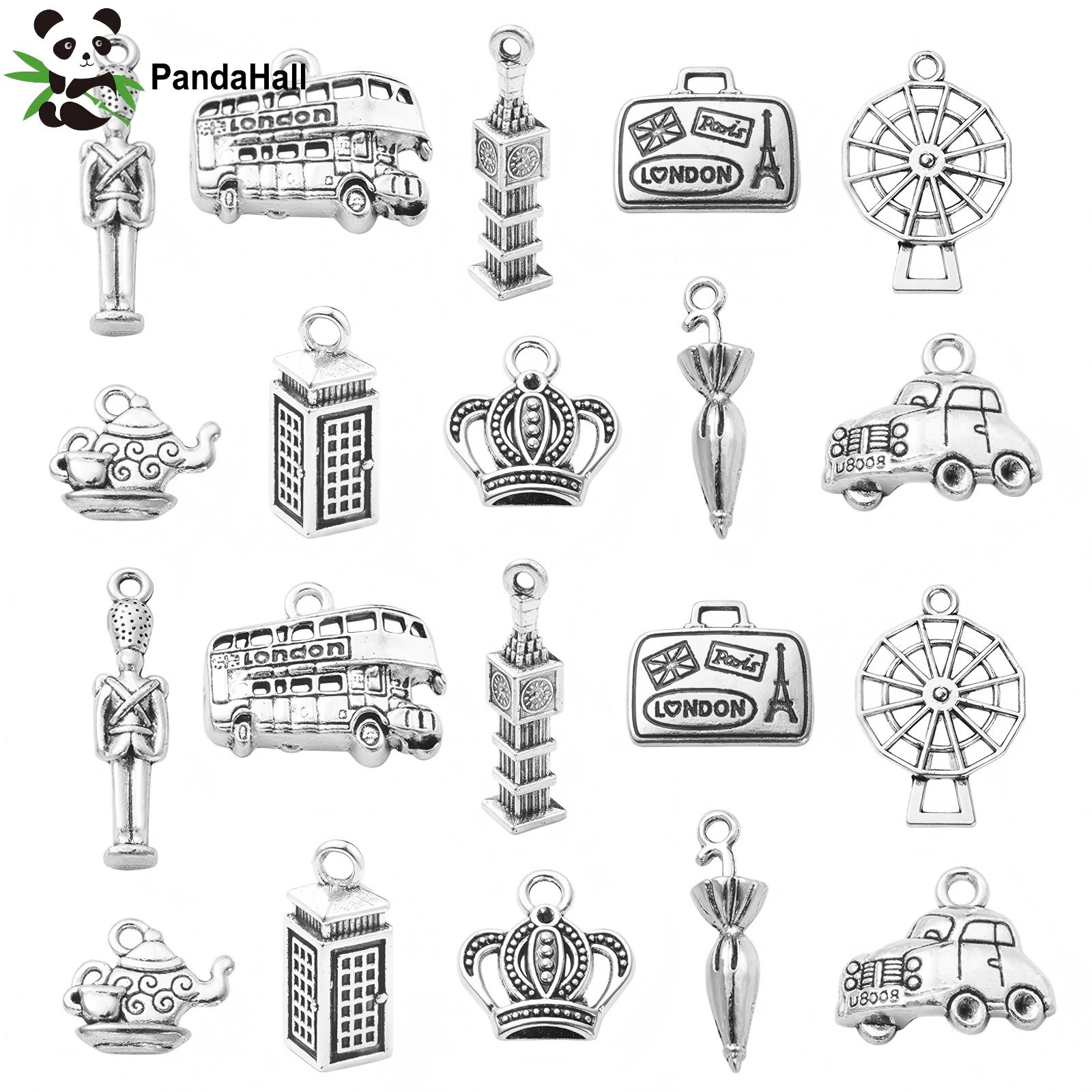 판다홀 100개 10가지 스타일 런던 테마 참 장식품  - Jewelry Making London 리뷰 및 가격