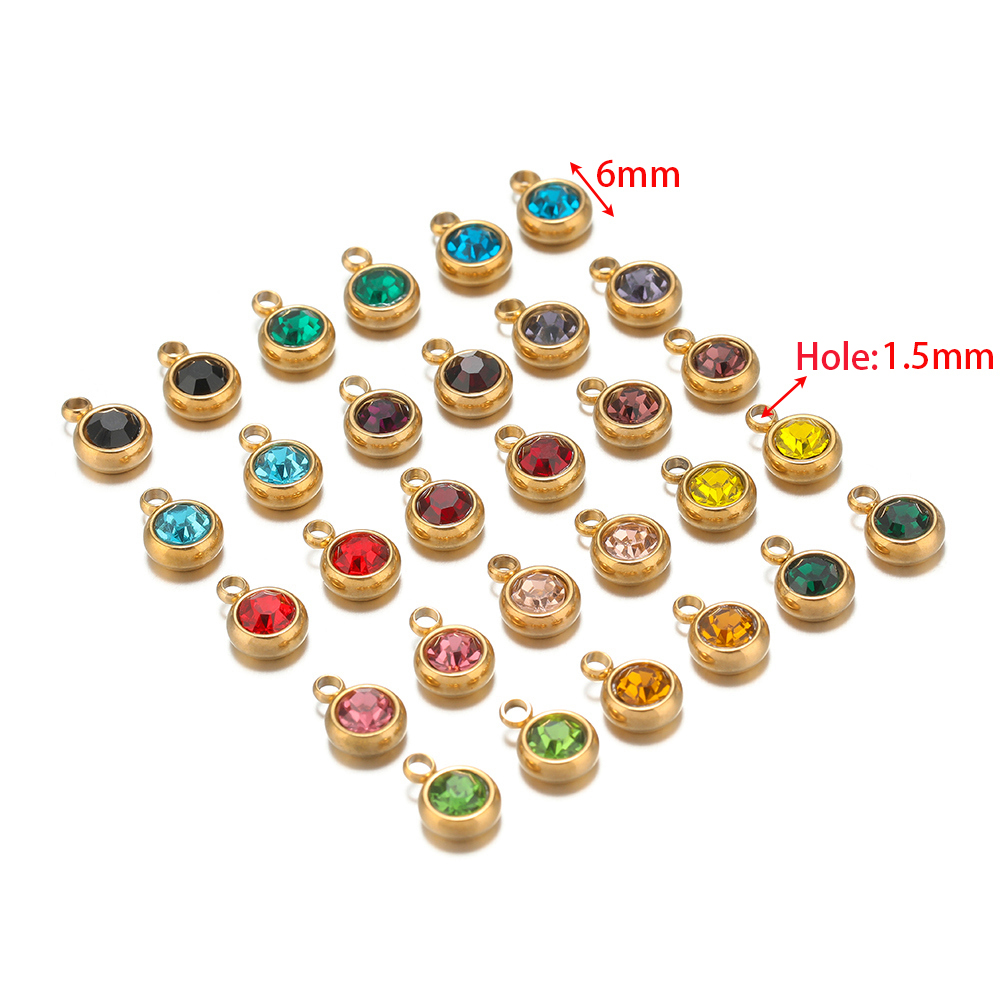 20개 지르콘 비즈 펜던트 스테인리스 스틸 12개월 탄 - Jewelry Making Gemstones 리뷰 및 가격
