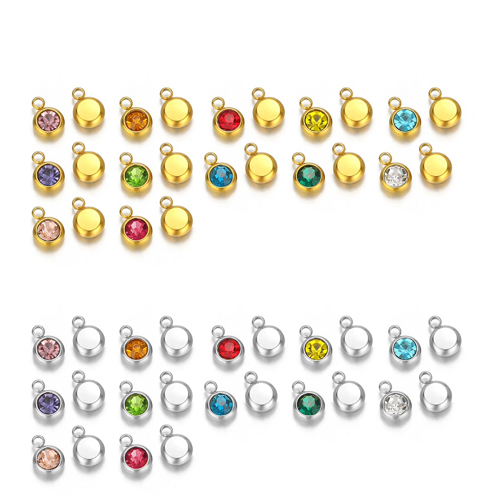 20개 지르콘 비즈 펜던트 스테인리스 스틸 12개월 탄 - Jewelry Making Gemstones 리뷰 및 가격
