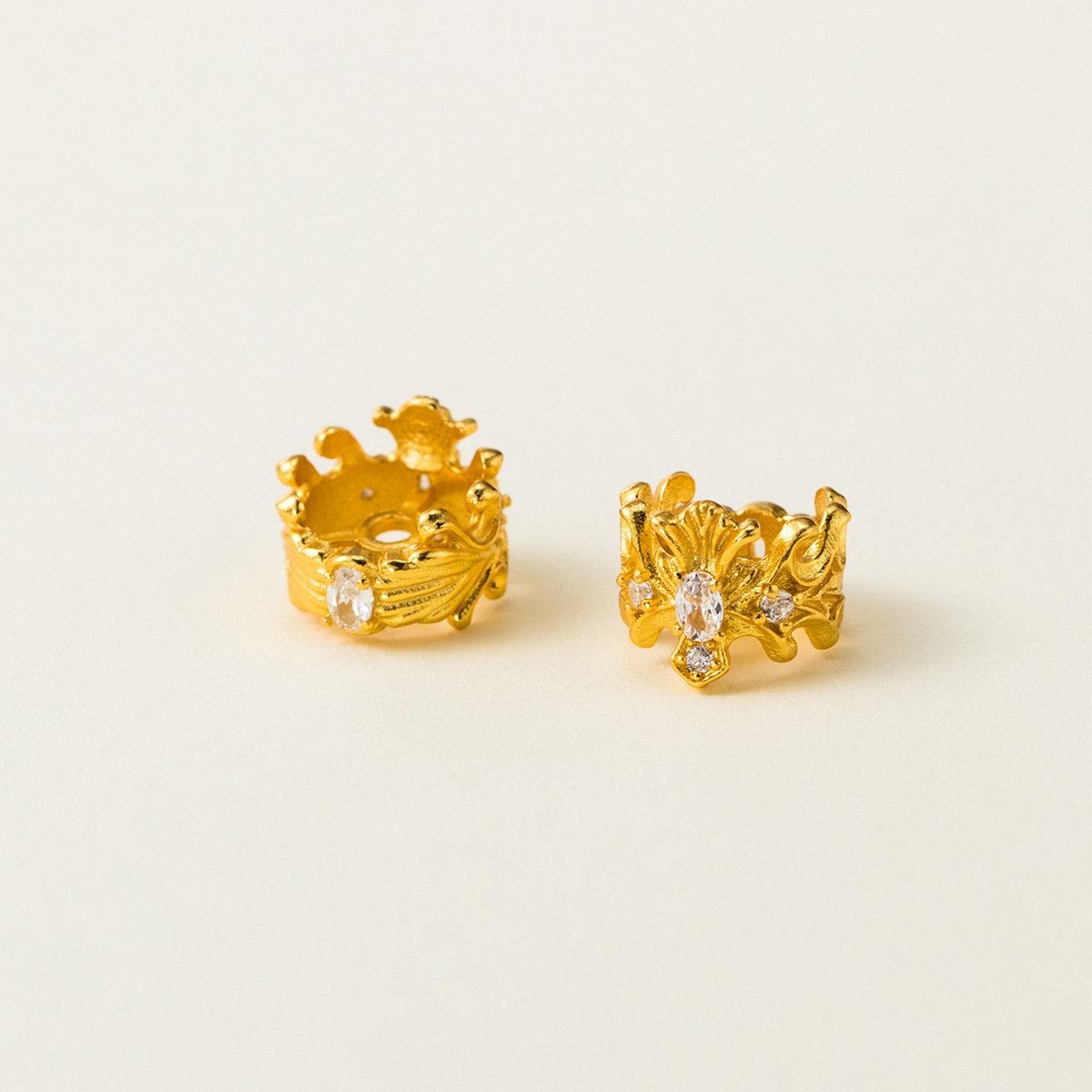 925 스털링 실버 크라운 스페이서 비즈 지르콘 인레이 - Jewelry Making In La 리뷰 및 가격