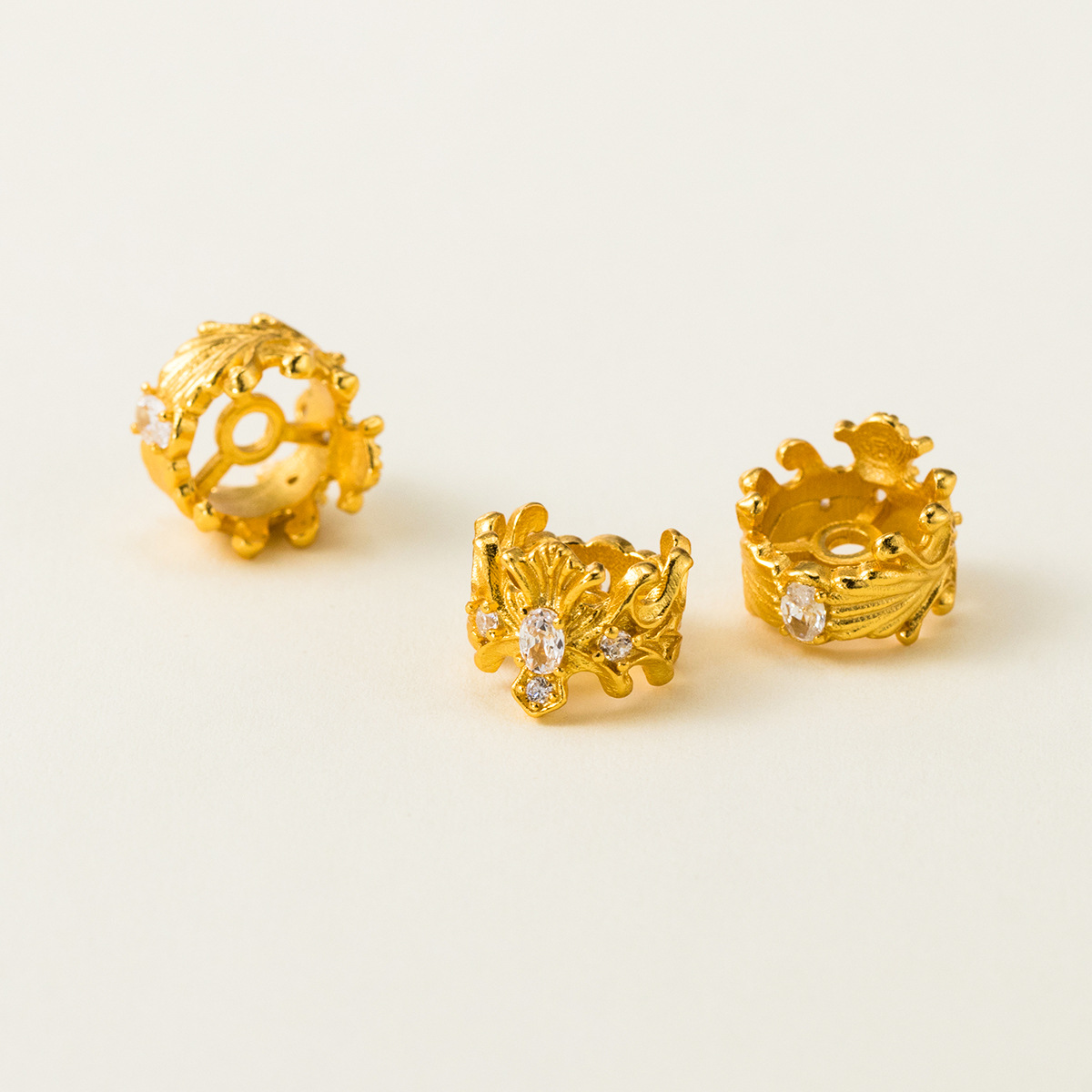 925 스털링 실버 크라운 스페이서 비즈 지르콘 인레이 - Jewelry Making In La 리뷰 및 가격