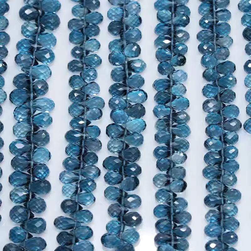 6A 런던 블루 토파즈 드롭 컷 5-7mm 10cm 루 - Jewelry Making London 리뷰 및 가격