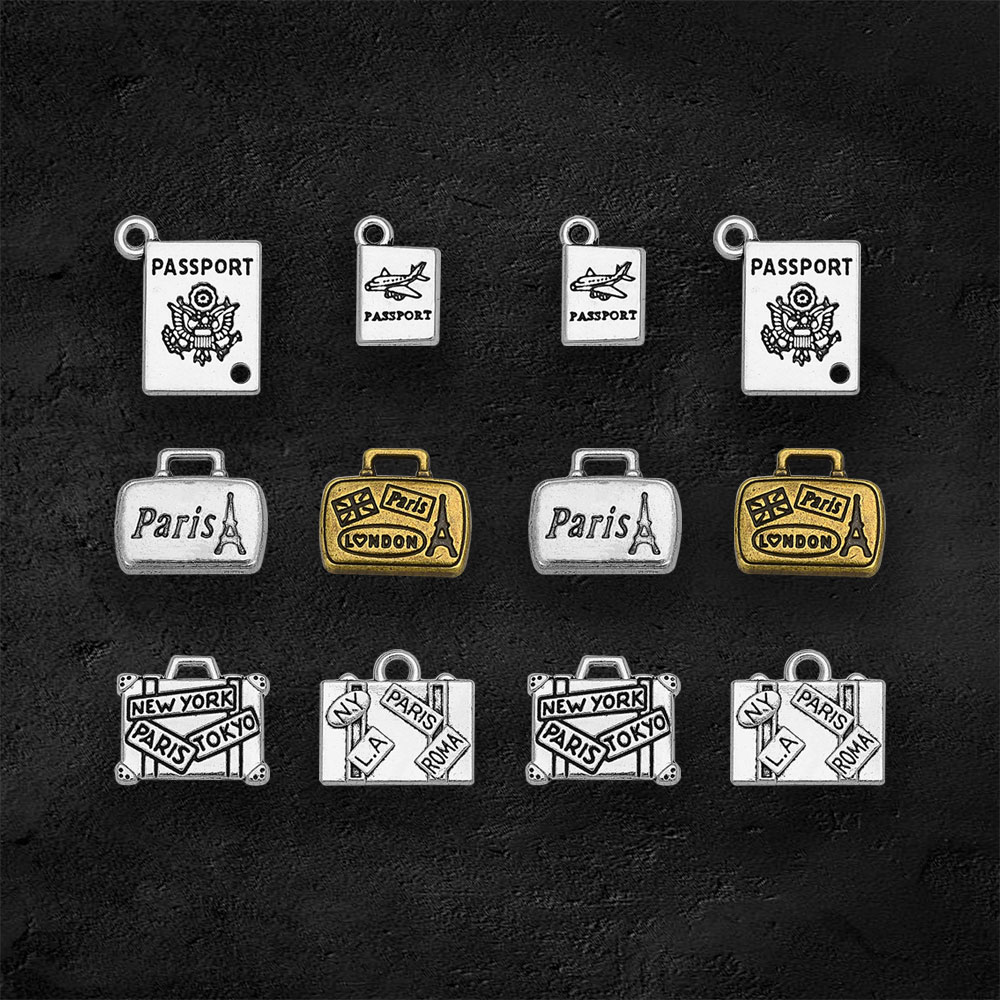 골동품 실버 도금 가방 여권 여행 매력 파리 런던 뉴욕 - Jewelry Making London 리뷰 및 가격