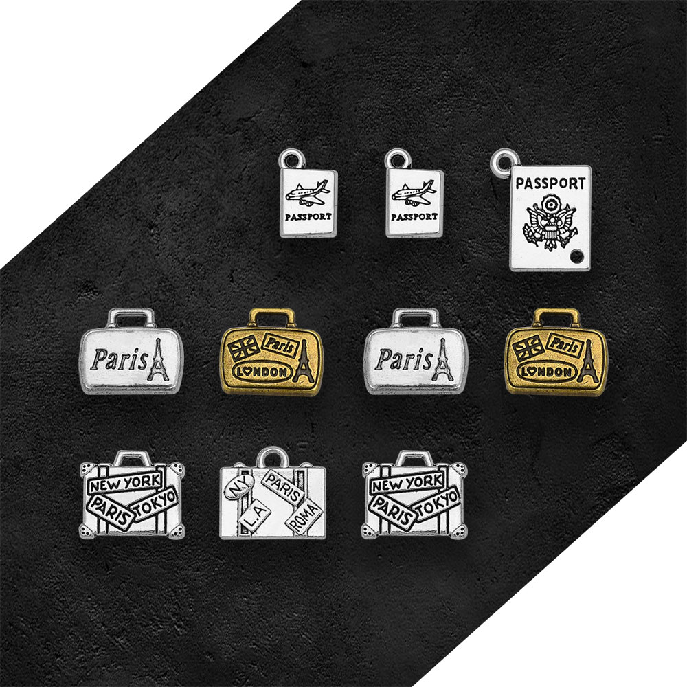 골동품 실버 도금 가방 여권 여행 매력 파리 런던 뉴욕 - Jewelry Making London 리뷰 및 가격