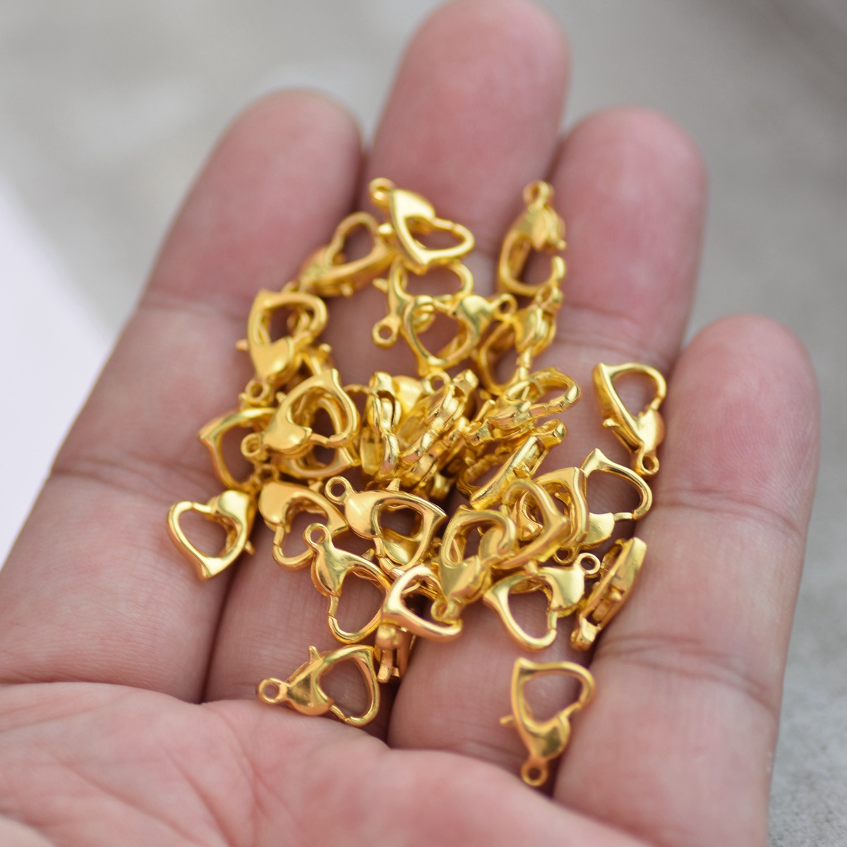 30pcs 12x8mm 골드/실버/청동 색 금속 심장  - Lobster Clasp Silver 리뷰 및 가격