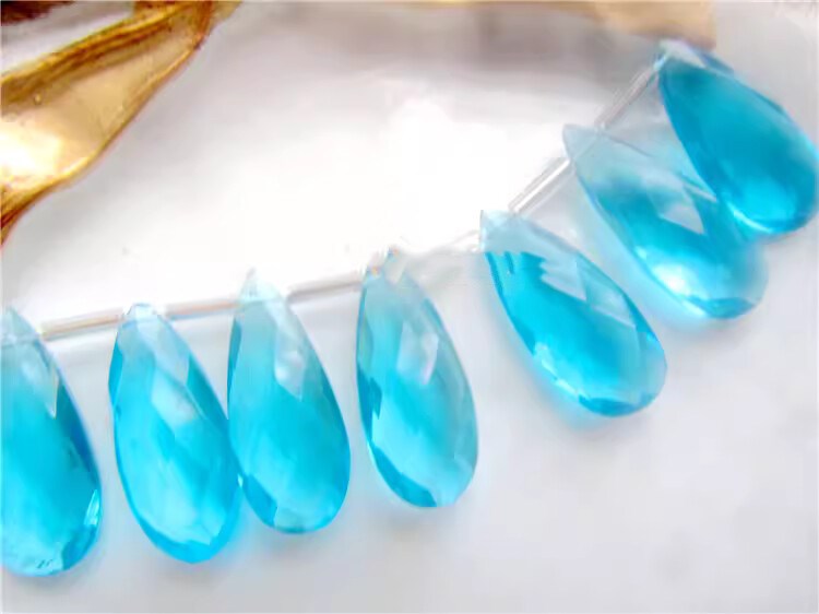 2 조각 느슨한 구슬 런던 블루 컬러 쿼츠 드롭 페어  - Jewelry Making London 리뷰 및 가격