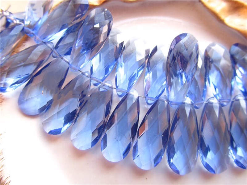 2 조각 느슨한 구슬 런던 블루 컬러 쿼츠 드롭 페어  - Jewelry Making London 리뷰 및 가격